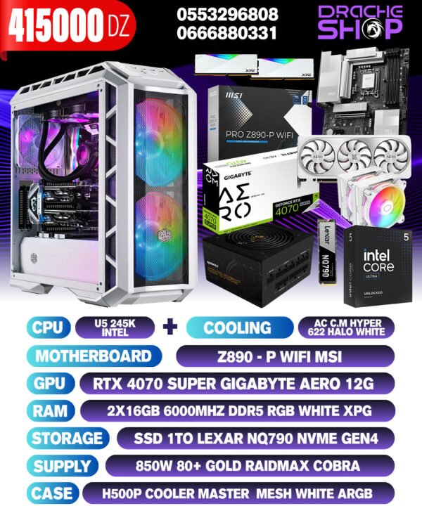 Config Intel Ultra 5 245K + AC 622 Halo RTX 4070Super 12GB RAM 2X16GB DDR5 SSD NVME 1TB