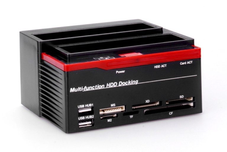 Multi-function Hard Drive with Dock All in One HDD USB 2.0 to SATA Dual-docking Station for 3.5 SATA HDD