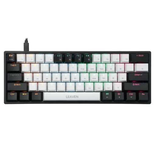 LEAVEN K620 Black 61 Keys Wired Mechanical Keyboard