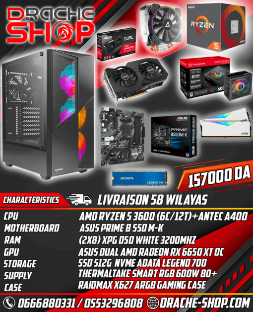 Config Ryzen5 3600 RAM 16GB RX 6650 XT