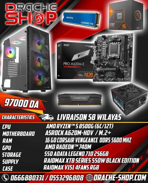 Config Ryzen 5 8500G 16GB  RAM DDR5 256GB SSD