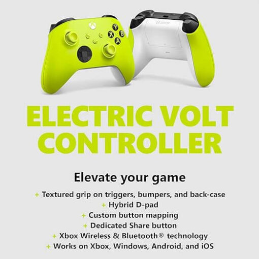 Xbox Wireless Gaming Controller – Electric Volt – Xbox Series X|S, Xbox One – Image 3