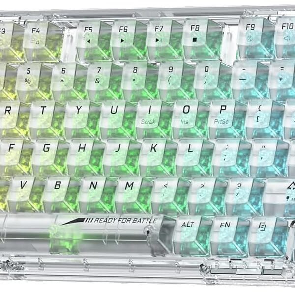 Clavier Gaming MAGMA FIORA 60% Crystal  RED SWITCH Wired +Bluetooth + 2.4 Ghz