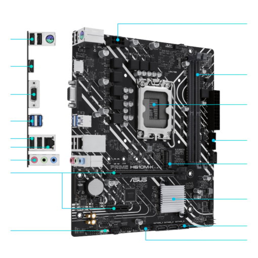 Carte Mère ASUS PRIME H610M-K DDR5 – Image 2