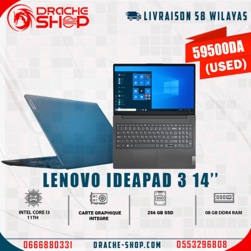 Pc Portable LENOVO IdeaPad 3 14" I3 11eme Ram 8GB SSD 256GB "USED" – Image 2