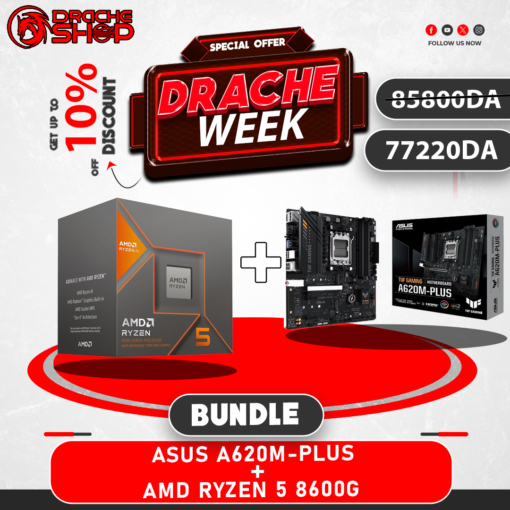 Combo Asus Tuf Gaming A620M Plus DDR5+ Ryzen 5 8600G