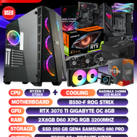 Config "USED" Ryzen 7 5700x +WC Raidmax 240mm LCD RTX 3070TI 8GB RAM 2X8GB SSD NVME 256GB