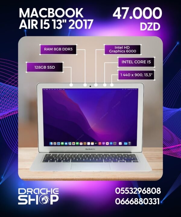 MacBook Air 2017 13" I5 8GB DDR3 Ram 128GB SSD