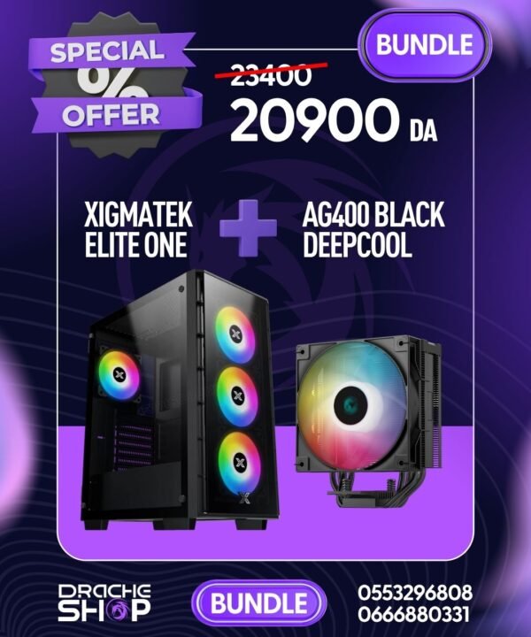 Combo Case Xigmatek Elite one + Air Cooler AG400 DeepCool