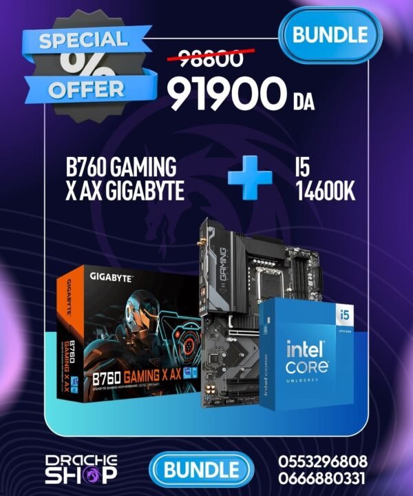 Combo B760 Gaming X AX Gigabyte + Intel I5 14600K