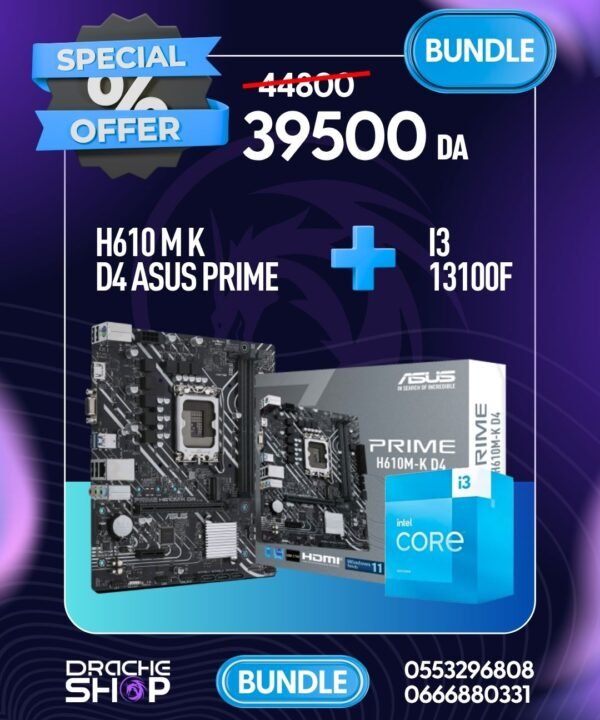 Combo H610m K D4 Asus + Intel I3 13100F