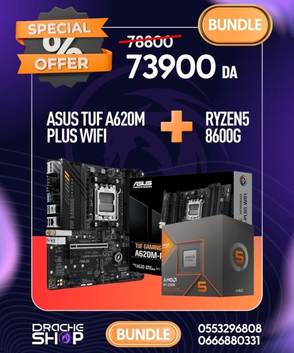 Combo Asus Tuf A620m Plus Wifi + Ryzen 5 8600G