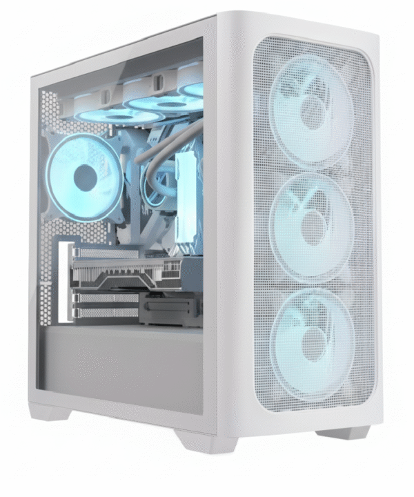 CASE ARES C301 WHITE 4 FANS ARGB + PSU 650