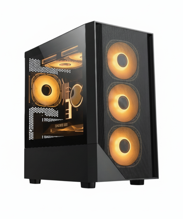 CASE ARES C202 BLACK 4 FANS ARGB  mATX + PSU 650