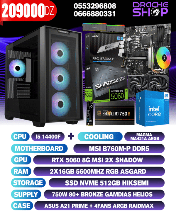 CONFIG I5 14400F+ RTX 5060