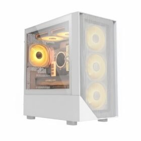 CASE ARES C202 WHITE 4 FANS ARGB  mATX + PSU 650