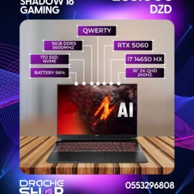 Acer shadow 16 gaming I7 14650HX RAM 16 DDR5 SSD 1TB USED