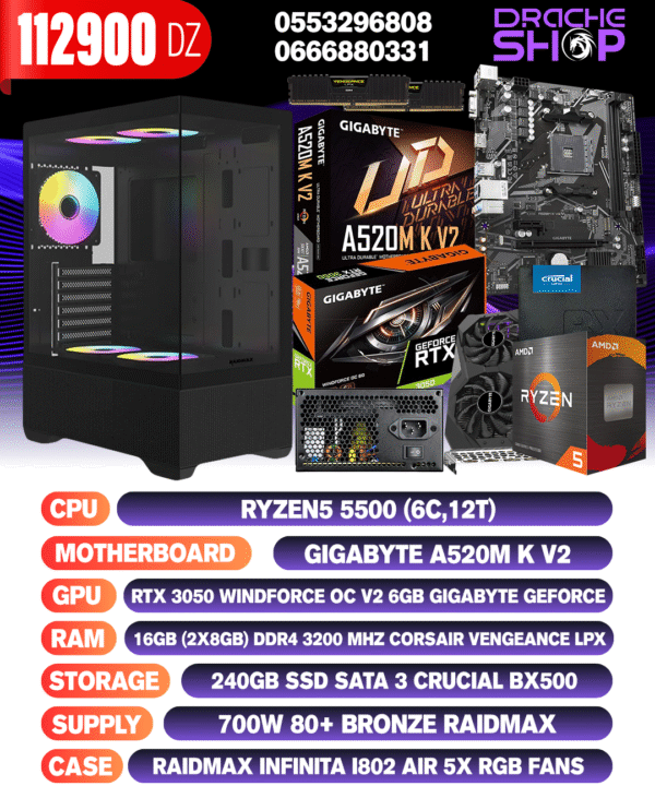 CONFIG AMD RYZEN5 5500+ RTX 3050