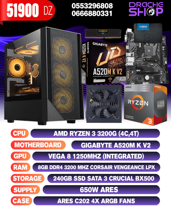 CONFIG AMD RYZEN3 3200G+VEGA 8
