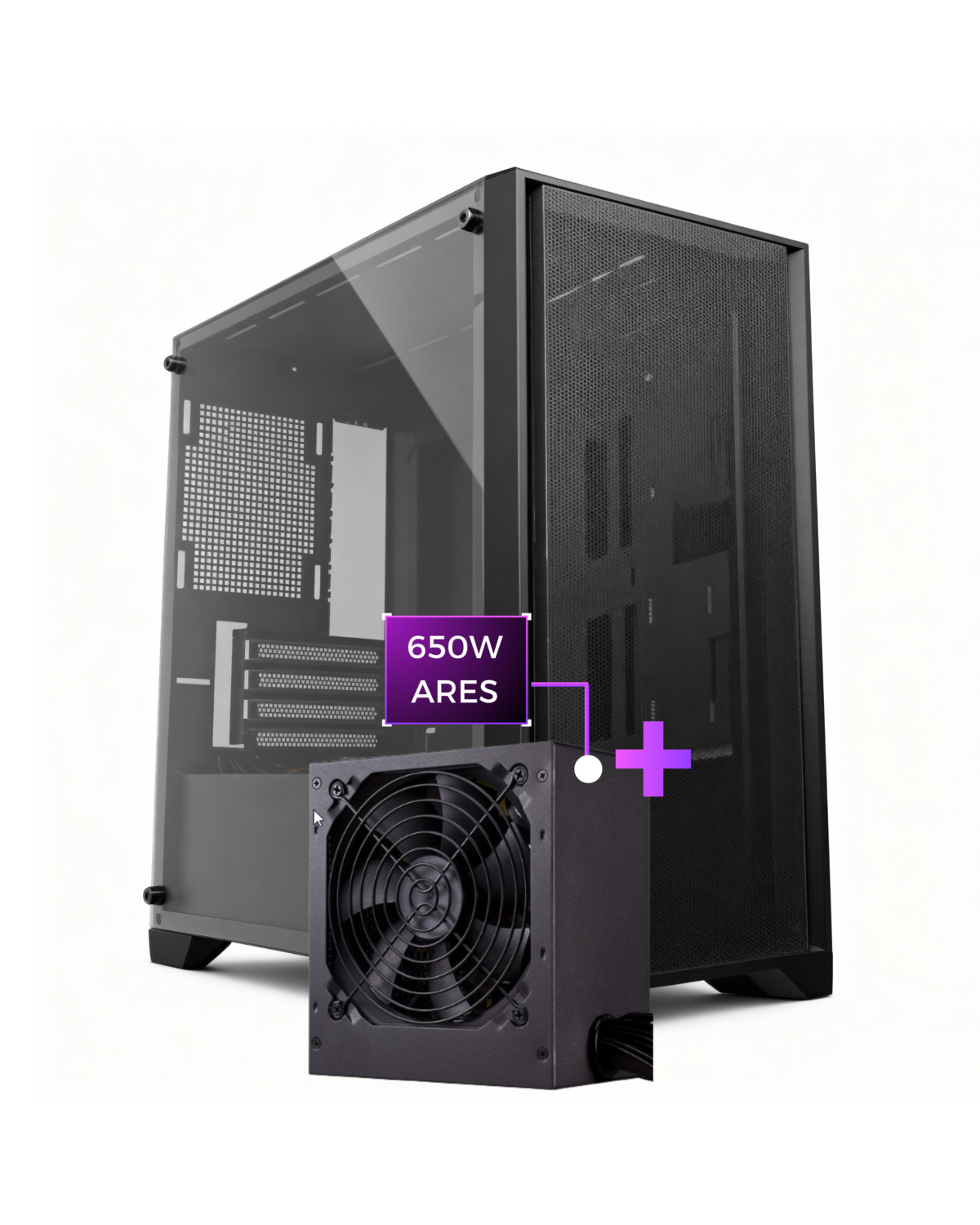 Case Ares B02M BLACK+PSU 650W - Image 1