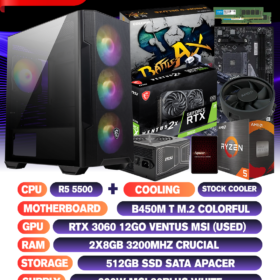 CONFIG RYZEN 5 5500+RTX 3060 12GO USED